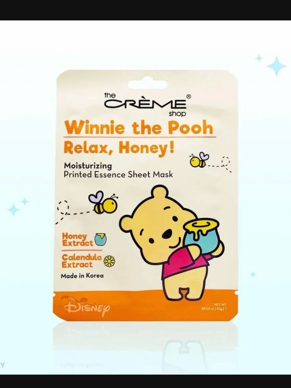4 masks -Winnie the Pooh Relax, Honey! Moisturizing Sheet Mask - Yellow & Orange